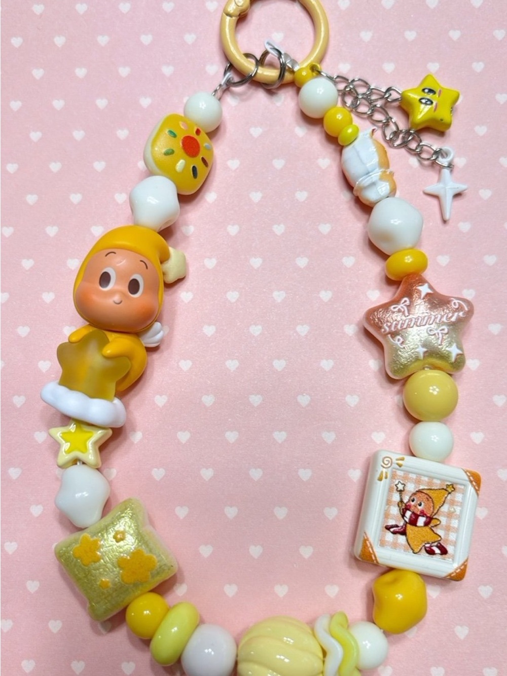 Yellow Star Character Bead Necklace for Girls